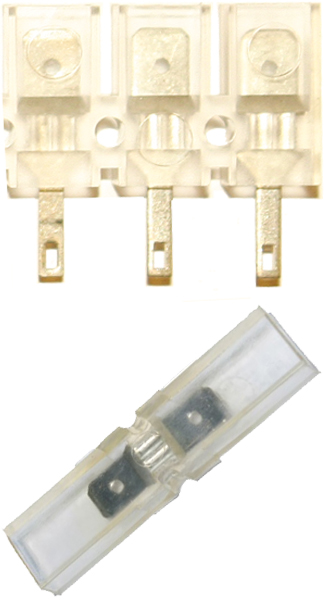Flexible male tab connectors