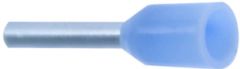 0,25 LYSBLÅ L. Endehylse, isolert, 0,25mm² 8mm, LYSBLÅ
