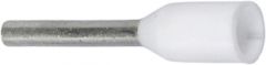 0,75 HVIT. Endehylse, isolert, 0,75mm², 8mm, HVIT