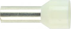 16 HVIT. Endehylse isolert, 16mm², 12mm, HVIT, TM