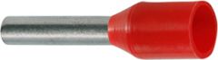 1,5 RØD STL. Endehylse isolert, stor krave, 1,5mm² - 12mm, RØD