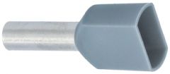 2,5 GRÅ TVILL. Endehylse isolert, tvilling 2x2,5mm², 8mm, GRÅ, TM 