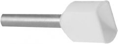 0,75 TVILL LANG. Endehylse isolert, tvilling 2x0,75mm², 18mm, hvit