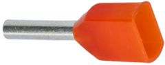 4,0 ORANGE TVILL. Endehylse isolert, tvilling 2x4,0mm², 12mm, ORANGE, TM 