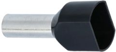 1,5 SORT TVILL. Endehylse isolert, tvilling 2x1,5mm², 8mm, SORT, DIN+TM