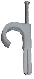 PCN 19/22 grå Cable clip with plug and nail, grey