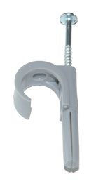 PCS 8/11 grå Cable clip with plug and screw, grey