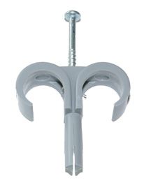 DPCS 16/19 grå Bilateral cable clip with plug and screw, grey