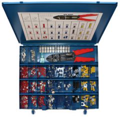 AS 400 Assortment, 400 insulated double crimp terminals, included simple tool
